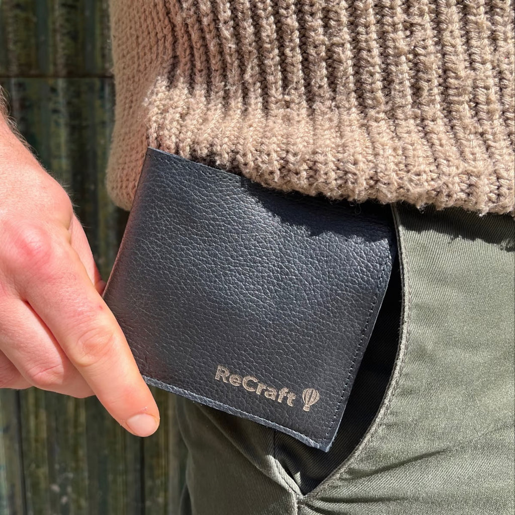 Portefeuille en cuir grainé